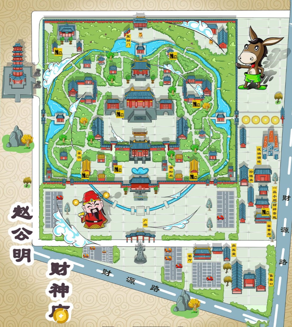 海丰寺庙类手绘地图